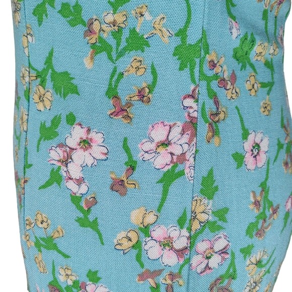 Vintage 60s Blue Dress Size S/M Flower Power Sheath Matching Sheer Jacket - Picture 16 of 16